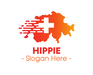 Map - Medical Express Switzerland Map logo design