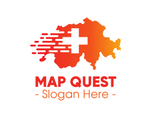 Medical Express Switzerland Map logo design