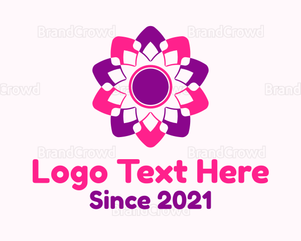 Geometric Flower Lantern Logo