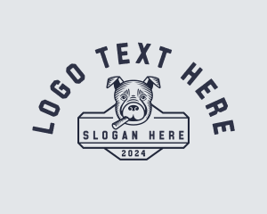 Vintage - Dog Cigar Smoking logo design