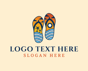 Summer - Vacation Summer Slippers logo design