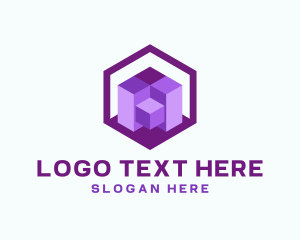 Strategy - Modern Cube Block logo design