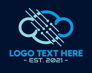 Futuristic - Blue Cloud Technology logo design