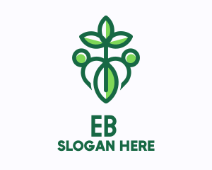 Purple - Green Plant Organization logo design