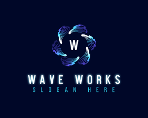 Network Waves Technology logo design