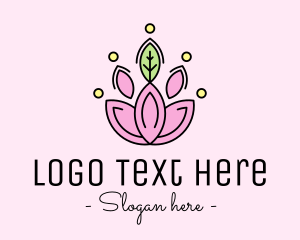 Flower Arranging - Minimalist Lotus Flower logo design