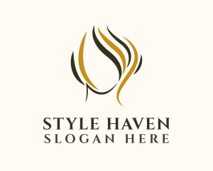 Hair Stylist Woman Logo