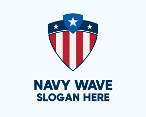 Navy - Stars & Stripes Shield logo design