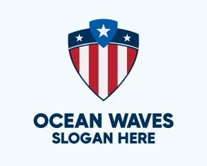 Navy - Stars & Stripes Shield logo design