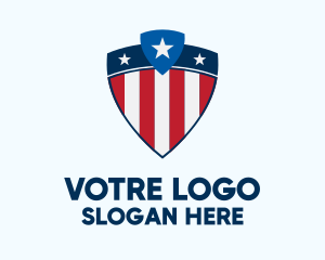 Veteran - Stars & Stripes Shield logo design