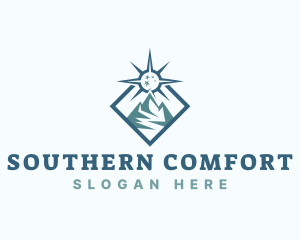 South - Mountain Expedition Compass logo design