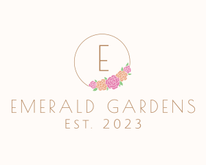 Flower Garden Wreath Florist logo design