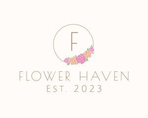 Flower Garden Wreath Florist logo design