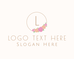 Flower Garden Wreath Florist Logo