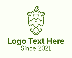 Brewer - Minimalist Hops Barley logo design