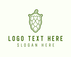 Bourbon - Minimalist Hops Barley logo design