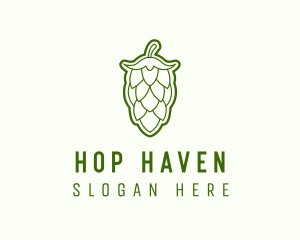 Minimalist Hops Barley logo design