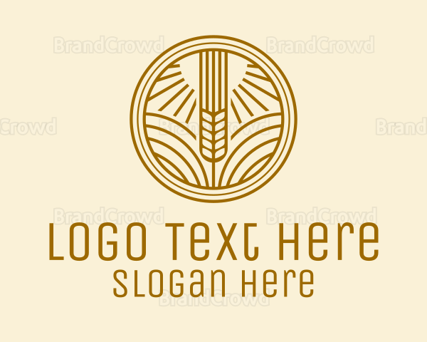 Wheat Farm Agriculture Logo