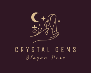 Gold Hand Crystal  logo design