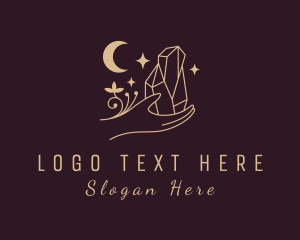 Glam - Gold Hand Crystal logo design