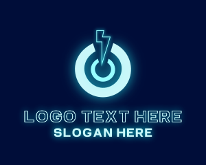 Game Streamer - Power Lightning Glow logo design