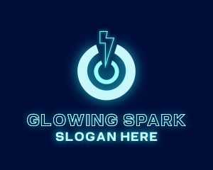 Power Lightning Glow logo design