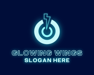 Power Lightning Glow logo design