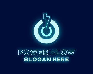 Power Lightning Glow logo design