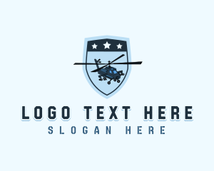 Military Helicopter  Shield Logo