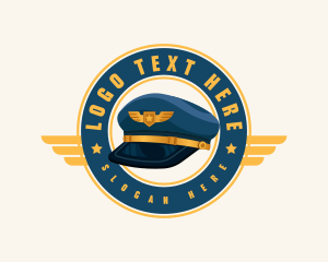 Pilot Hat - Pilot Cap Aviation logo design