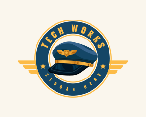 Pilot Cap Aviation logo design