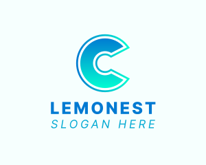 Modern Neon Letter C Logo