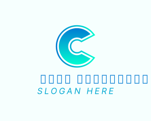 Modern Neon Letter C logo design