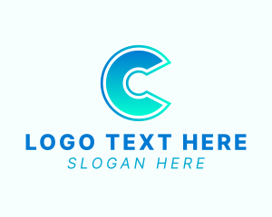 Internet Provider - Modern Neon Letter C logo design