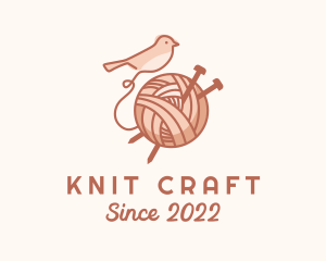Knit - Sparrow Yarn Embroidery logo design