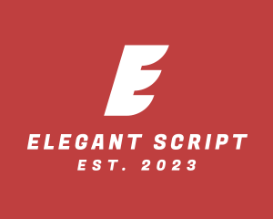 Italic - Italic Letter E Wing logo design