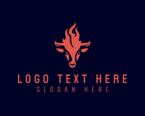 Barbecue - Flame Cow BBQ Grilling logo design