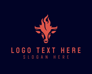 Flame - Flame Cow BBQ Grilling logo design