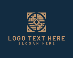 Wooden - Brick Flooring Masonry logo design