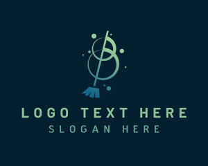 Broom - Clean Broom Cleaning logo design