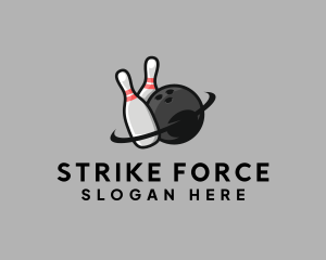 Strike - Bowling Pin Sport logo design