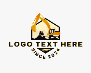 Hauling - Digger Backhoe Excavator logo design