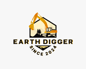 Digger - Digger Backhoe Excavator logo design