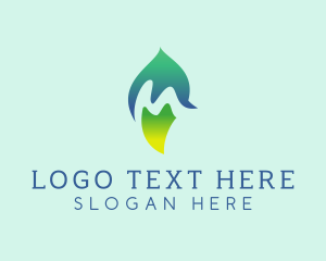 Simple - Natural Leaf Letter M logo design