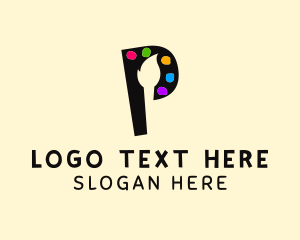 Artsy - Letter P Painter logo design