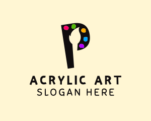 Acrylic - Letter P Painter logo design