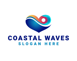 Coast - Wave Heart Resort logo design