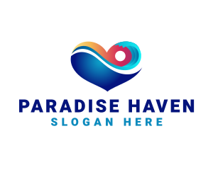 Resort - Wave Heart Resort logo design