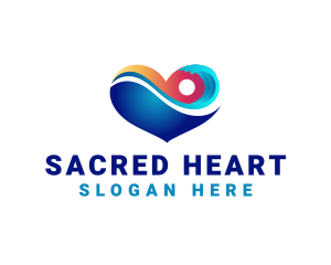 Wave Heart Resort logo design