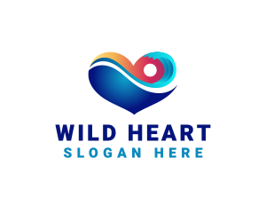Wave Heart Resort logo design